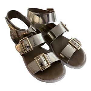 Rachel Shoes girls metallic gold gladiator sandal  size 3